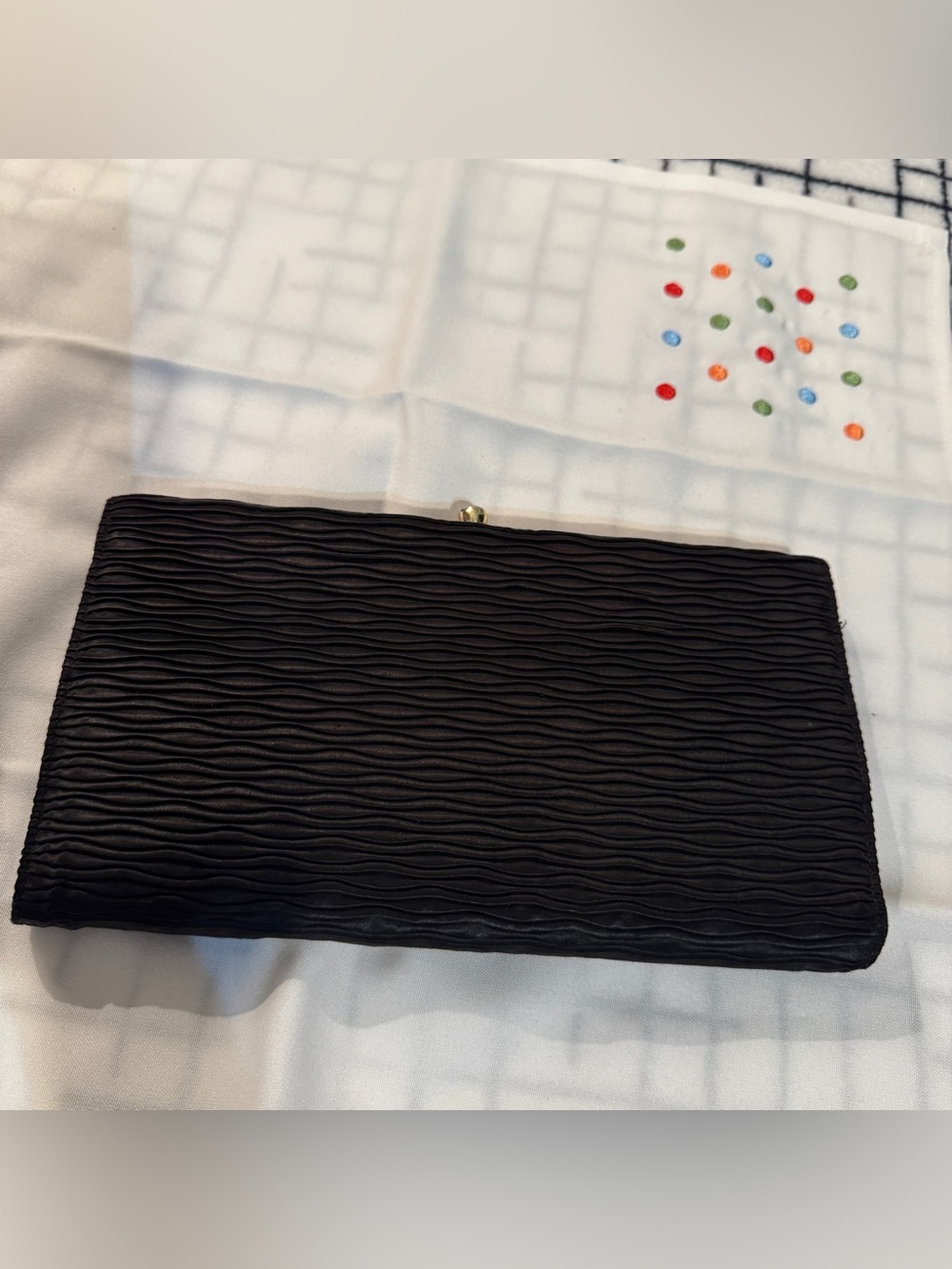 Vintage 40’s 50’s Cordé Clutch Evening Purse Wavy Textured Fabric Tiger Zipper